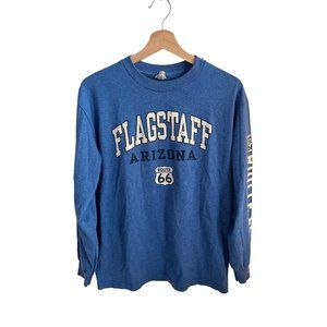 Alstyle Flagstaff Arizona Route 66 Long Sleeve Blue Tshirt Unisex Size Medium Te